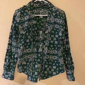 Green men’s button up